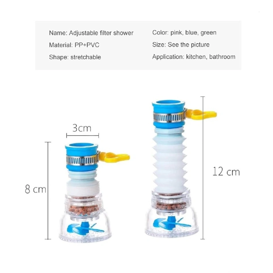 360 Degree Water Filter Tap Water Saving Faucet Water Faucet Adjustable Water Valve Splash Water Faucet, Extender Sprayer for Kitchen 4
