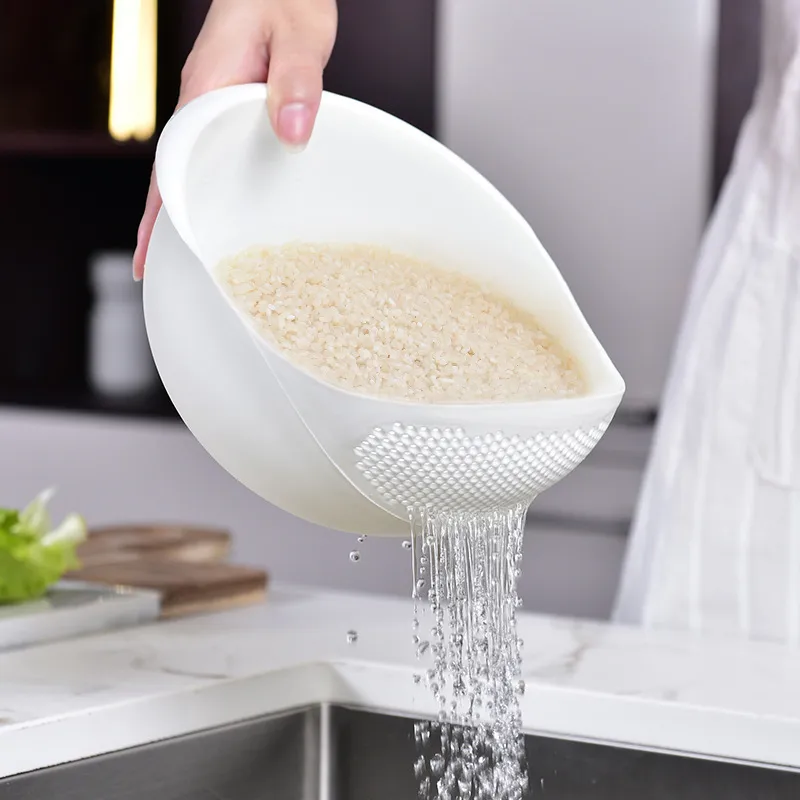 1 Pcs Perfect Plastic Washing Bowl For Rice Vegetables Fruits Container - Simplify Kitchen Prep With This Versatile Washing Bowl 3