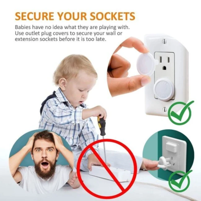 10pcs Baby Safety Electrical Socket Cover, Multiplug Safety Guard, Electric Socket Plug Protector 7