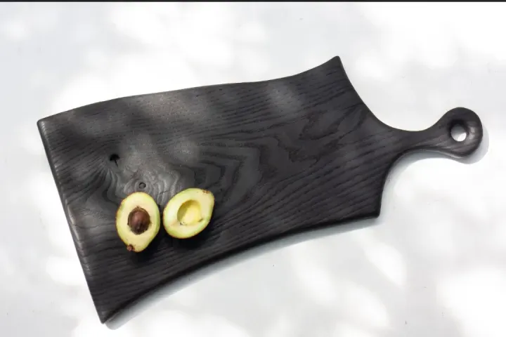 Large Black Cutting Board - Burned Oak Wood Serving board - Cheese Board - Yakisugi board - Chopping Board Charcuterie board Appetizer 3