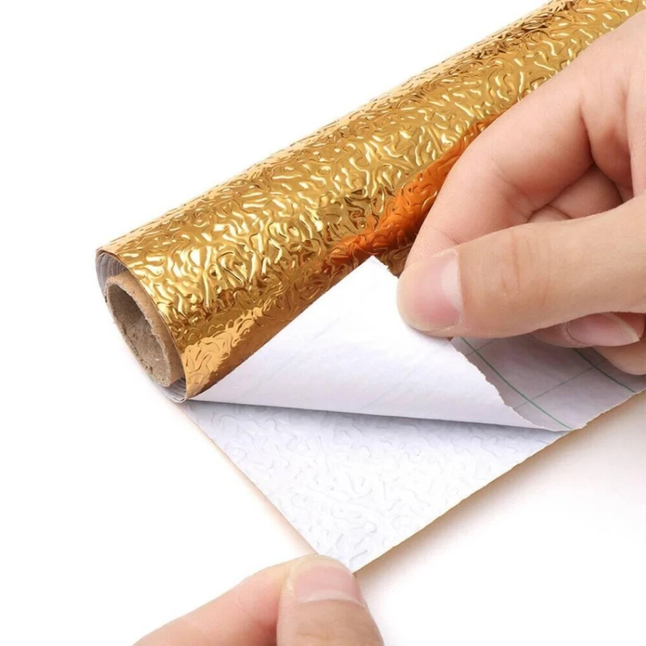 Kitchen oil resistant Sticker (Silver), Aluminum Foil Oil-Proof Sticker, Anti-fouling High-Temperature Self-Adhesive Wallpaper Wall Sticker 4