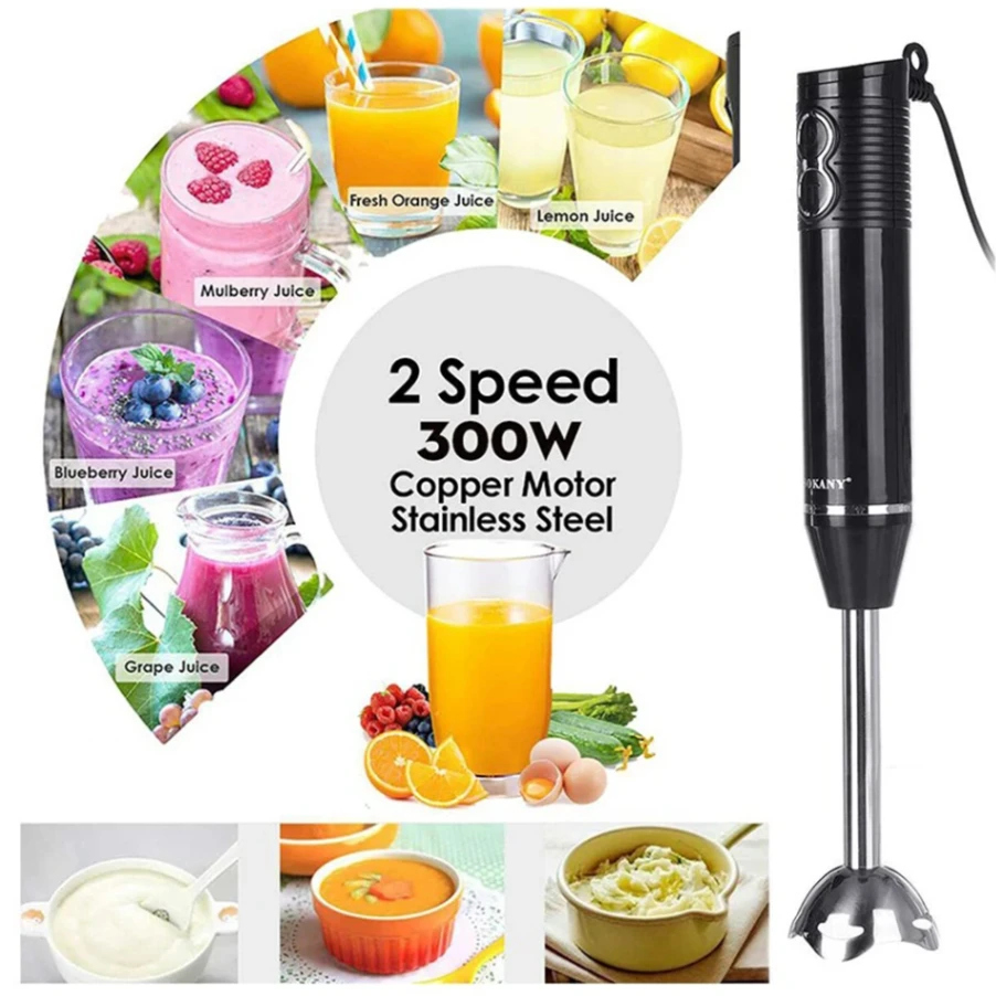 Handheld Electric Blender Mixer 2 Speed Control 300W SOKANY 3-in-1 Multifunctional 3