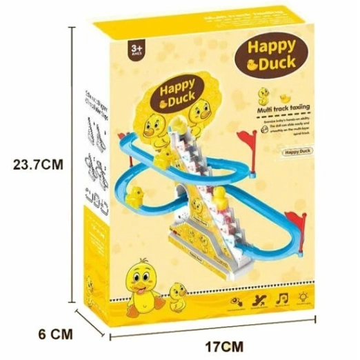 Happy Duck Race Toy, Electric Slide Track Toys Game with Small Duck 3