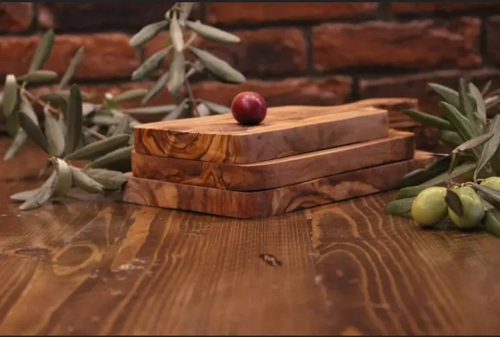 CUTTING BOARD SET, Wooden Kitchenware, Kitchen Essentials, Recipe Cutting Board, Set of 3 olive wood cheese chopping board, gift for couples 4