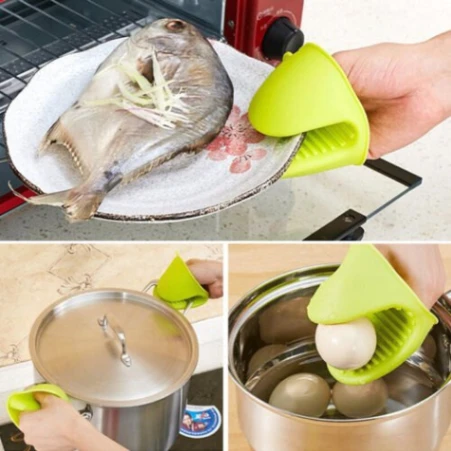 2PC Grip Oven Pot Holder Baking BBQ Cook Tools Mini Kitchen Non-slip Heat Resistant Oven Mitts Silicone Glove - Hand Gloves - Hand Gloves 6