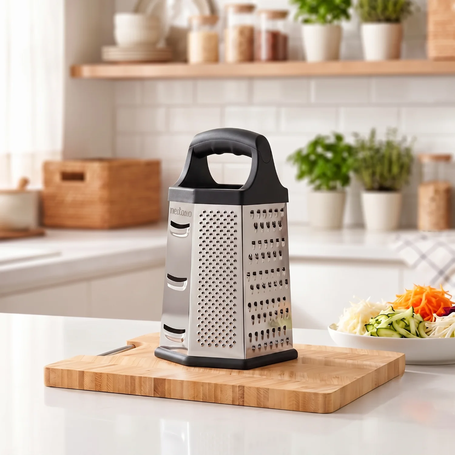 Stainless Steel Tower Grater, 6-Sided Kitchen Grater and Slicer 4
