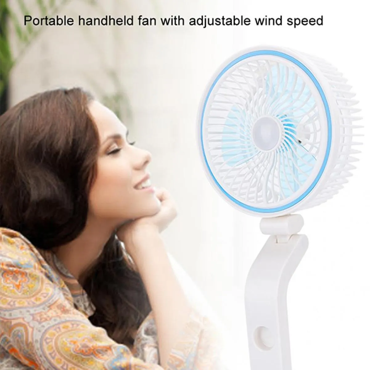 Rechargeable Mini 360 Degree Folding Table Lamp Built In Battery Desktop Fan Desk Light USB Rechargeable Folding Fan with LED Light 4