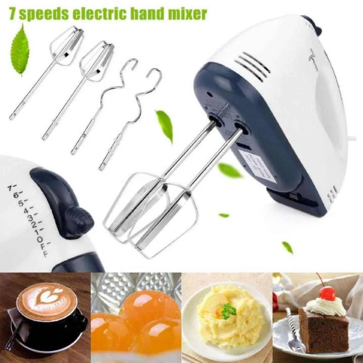 Scarlett 150 Watt Electric Egg Beater Cream Mixer 5 Speed Control Sweep Kitchen Utensils with 4 Stirrers 2