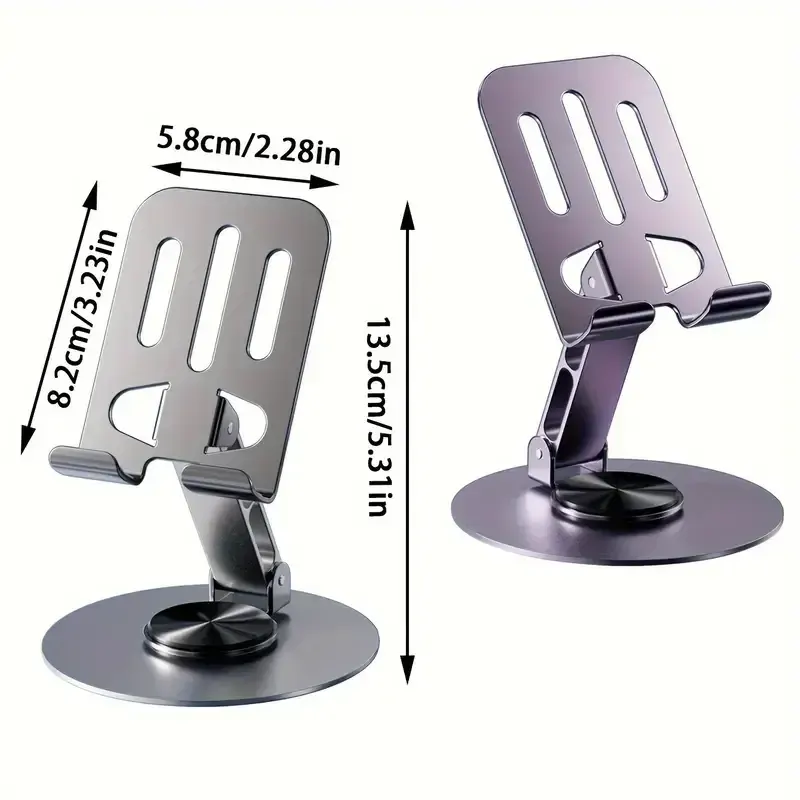 360° Rotating Full Metal Phone & Tablet Stand – Aluminum Alloy Adjustable Desktop Holder for Mobile Devices Best quality 5
