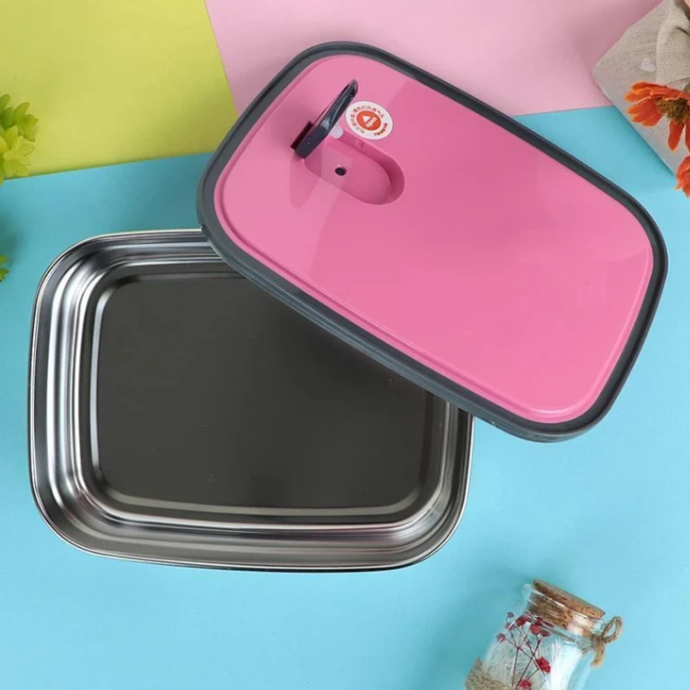 680ml Rectangle Stainless Steel Food Container/Lunch Box 1 pcs 6