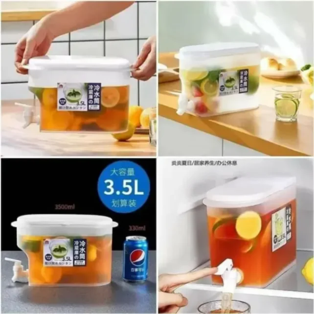 Juice Jar 3.5L, Juice Container Dispenser with Tap 3