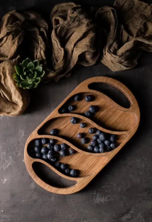 Hardwood Serving Tray For Snacks Cutting Board Plate 2 In 1 2