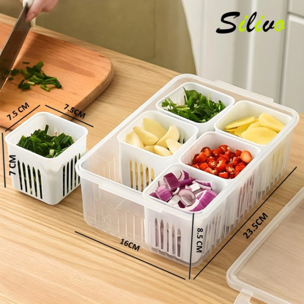 6 grid fridge storage box, Refrigerator Storage Box 6 Grids, Freeze storage box 6