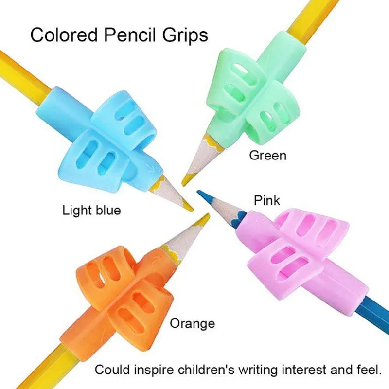 Two-Finger Pen Holder Silicone Baby Learning Writing Tool Correction Device Pencil 7
