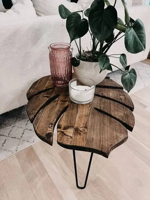 Monstera Leaf Center Table 35"/20"+ 3