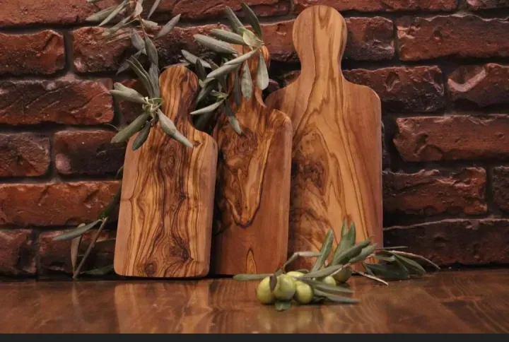 CUTTING BOARD SET, Wooden Kitchenware, Kitchen Essentials, Recipe Cutting Board, Set of 3 olive wood cheese chopping board, gift for couples 2