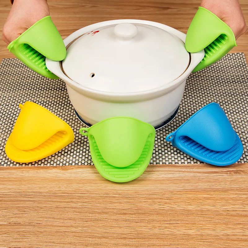 2PC Grip Oven Pot Holder Baking BBQ Cook Tools Mini Kitchen Non-slip Heat Resistant Oven Mitts Silicone Glove - Hand Gloves - Hand Gloves 1