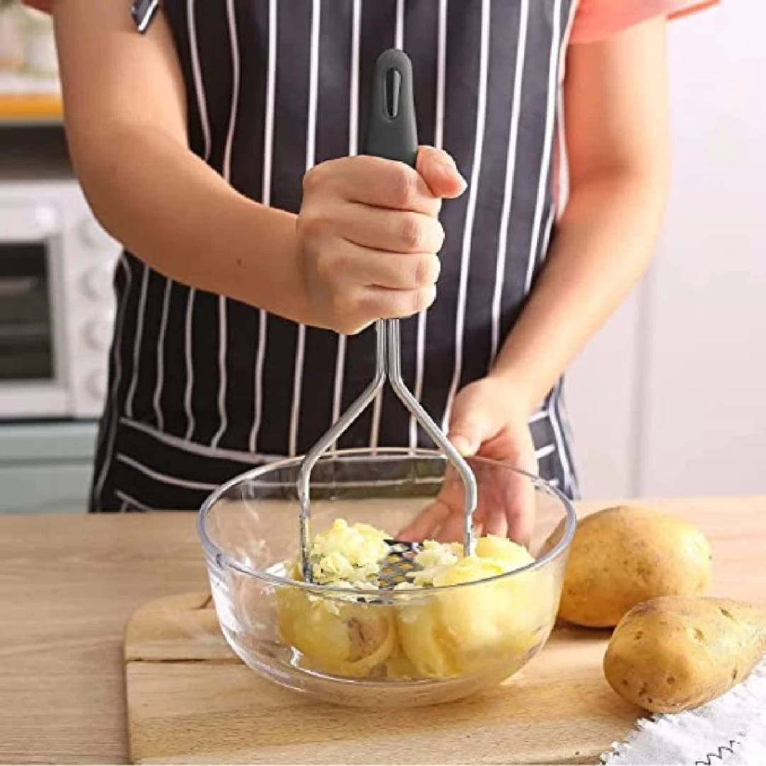 Stainless Steel Potato Press Masher / Burger Press Kitchen Tools Food Masher Crusher 3