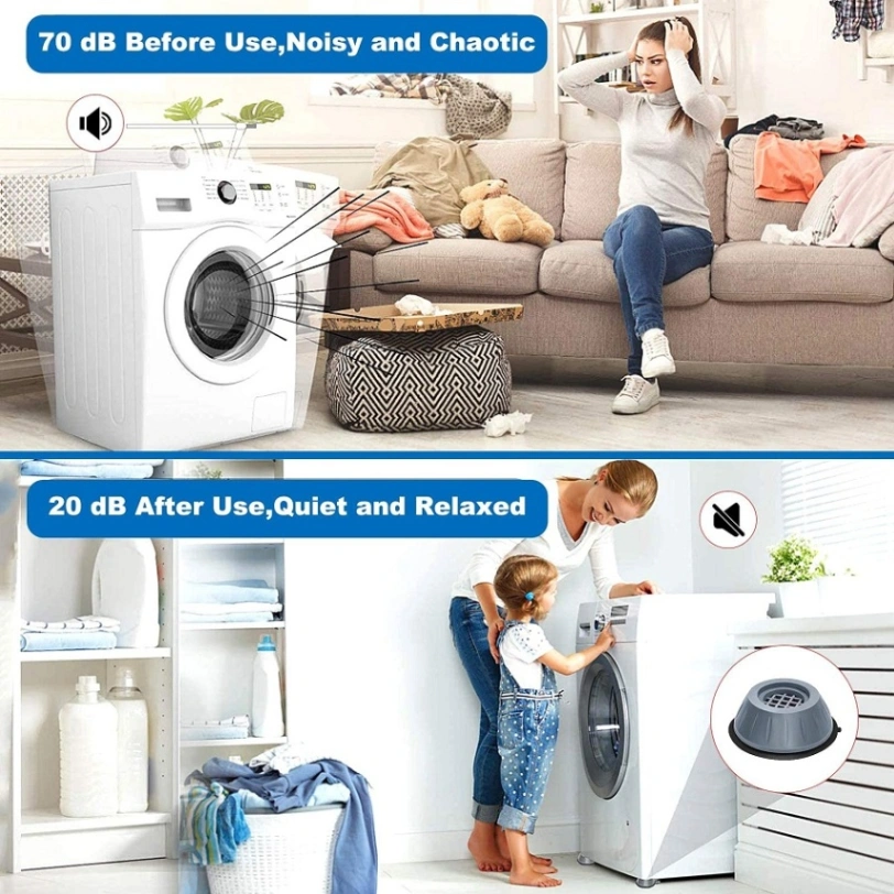 4Pcs Washing Machine Anti Shock Pad, Anti Vibration Pads for Washing Machine 3