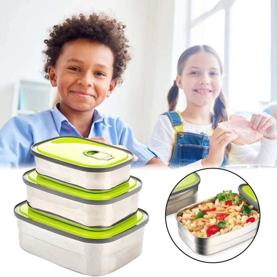 350ml Rectangle Stainless Steel Food Container/Lunch Box 1 pcs 3