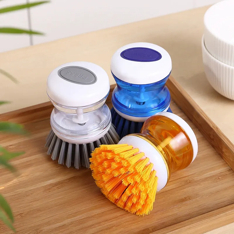 Kitchen Dispense Soap Water Dish Cleaning Brush Creative Washing 3