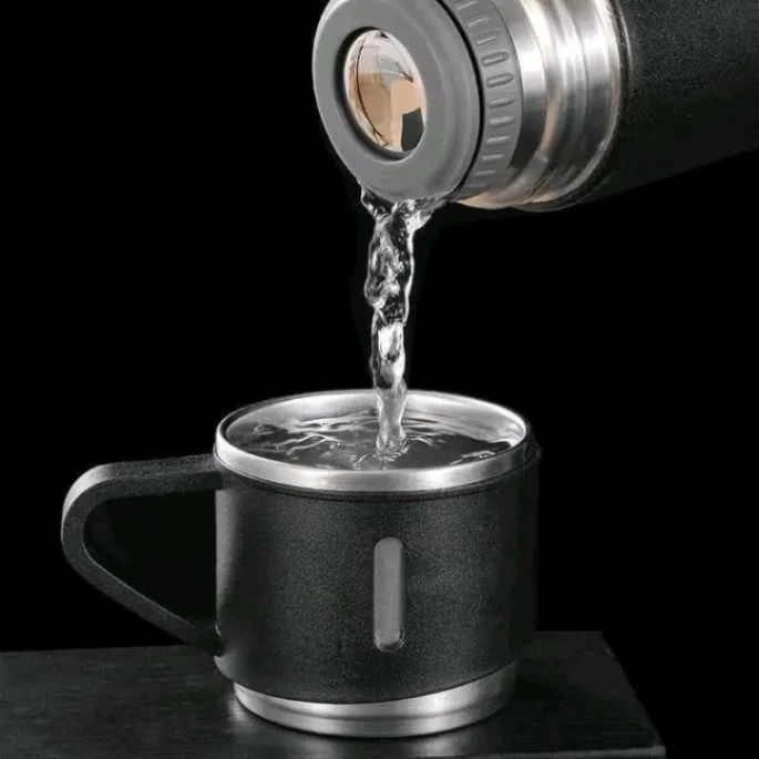 Vacuum Flask Gift Set -Vacuum Flask Set with 3 Cups/ Stainless Steel Vacuum Flask Set/ Coffee Mug/ Tea Mug/ Travel Mug 3