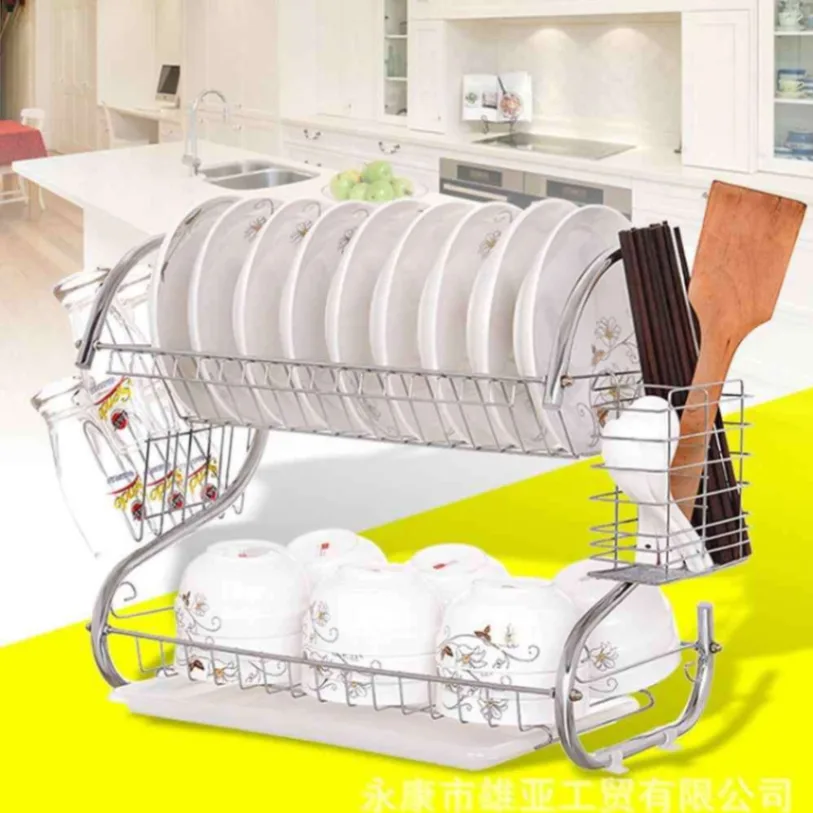 2 Layer Stainless Dish Drainer Rack 4