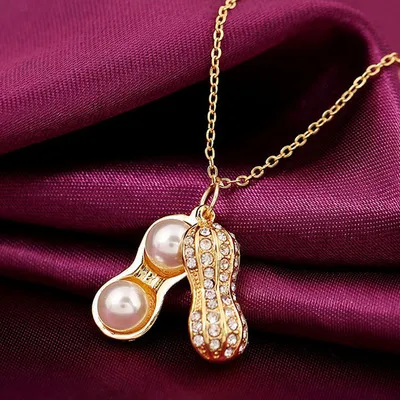 Peanut Pendant Necklace Korean Clavicle Chain Jewelry 3