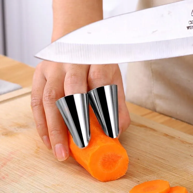 2Pcs Stainless Steel Finger Guard Kitchen Tools, Nail Protector Safe Chopping Kitchen Tools 2