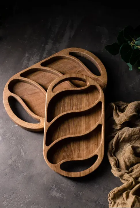 Hardwood Serving Tray For Snacks Cutting Board Plate 2 In 1 5