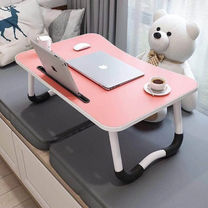 Foldable Laptop Table-Pink For Reading, Writing, Eating, On Bed 3