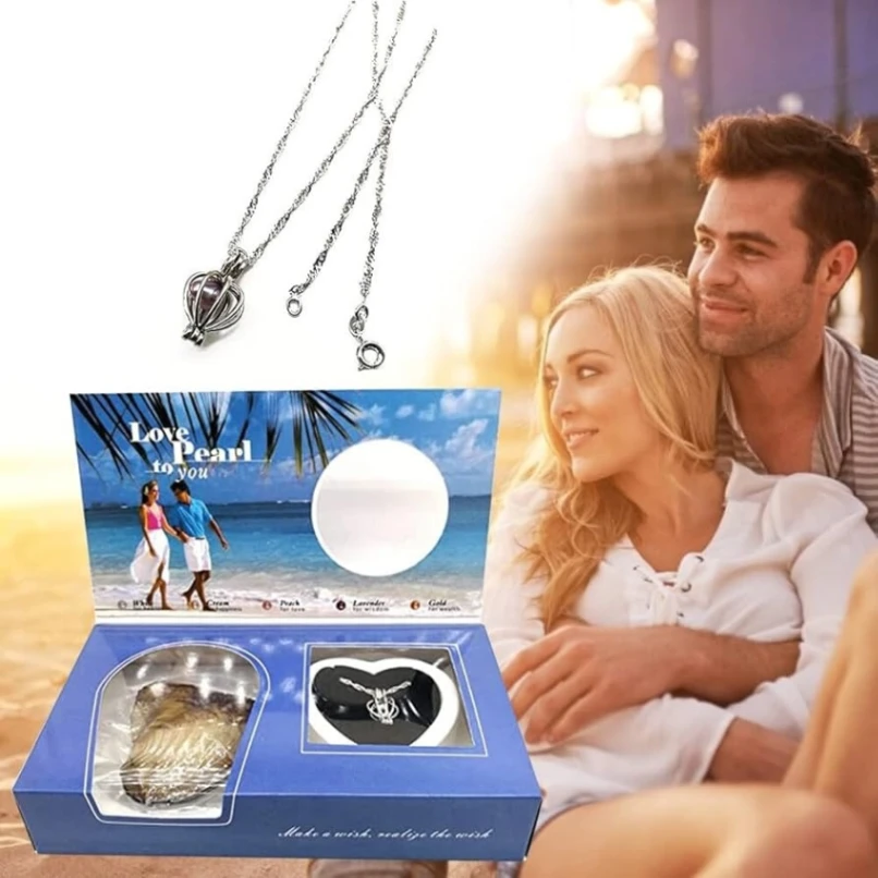 Love Wish Pearl Pendant Necklace Gift Box 4