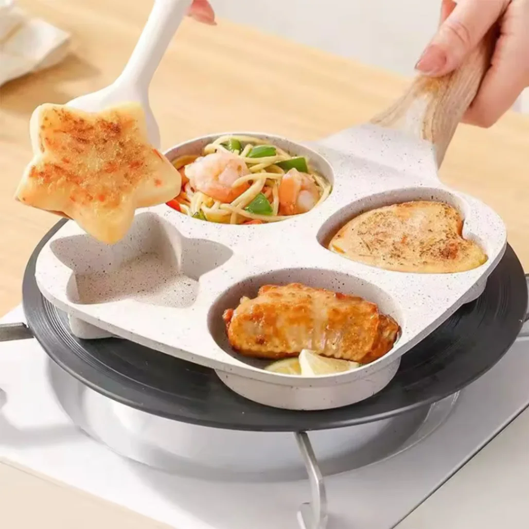 Breakfast Frying Pan, Nonstick Egg Frying Pan, 4-in-1 Nonstick Pan, Cooking Fry Pan for Breakfast 6