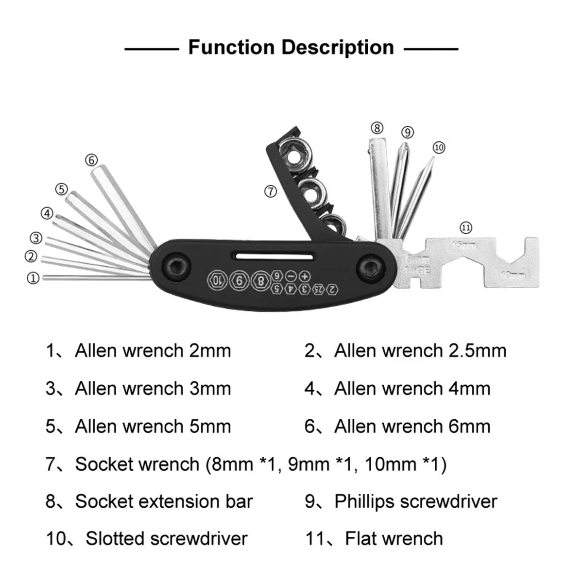 Bicycle Tools 16 in 1 Multi Function Bike Bicycle, Mechanic Repair Tool Kit (made in Shanghai ) 6