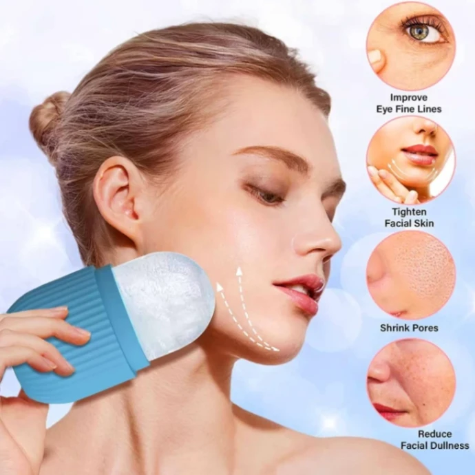 Ice Roller For Face, Beauty Facial Massage Ice Roller, Glow Cube Ice Roller for Face, Skin Care Tools for Eye Wrinkles, Acne Puffiness Relief 4