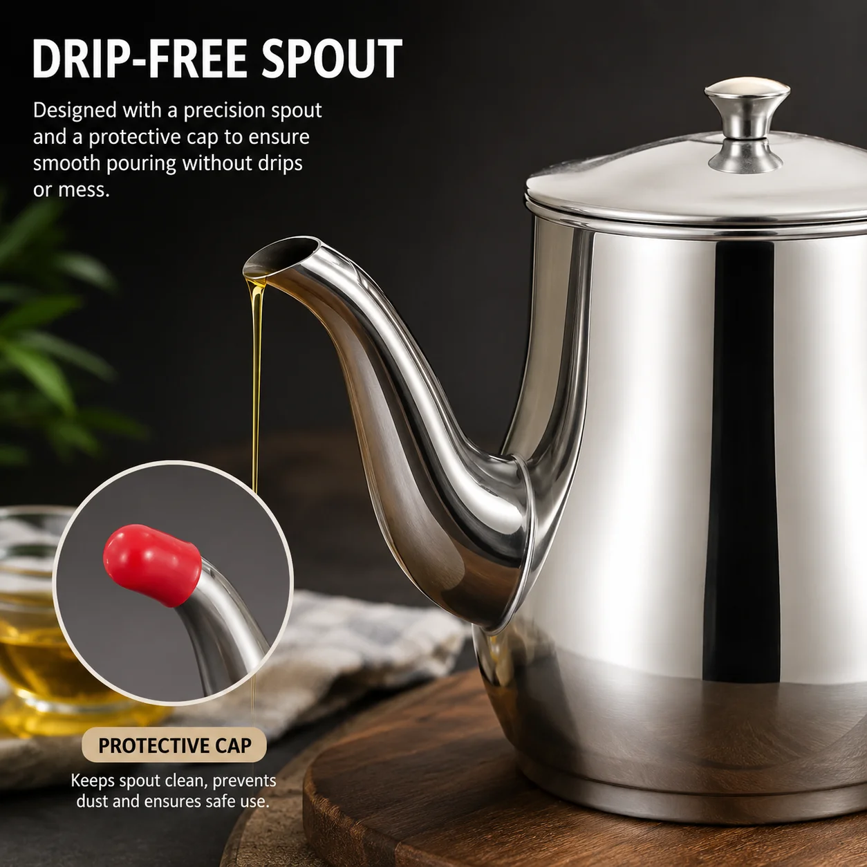 Stainless Steel Oil Strainer Pot Container Jug Storage with filter Cooking Oil Pot 3
