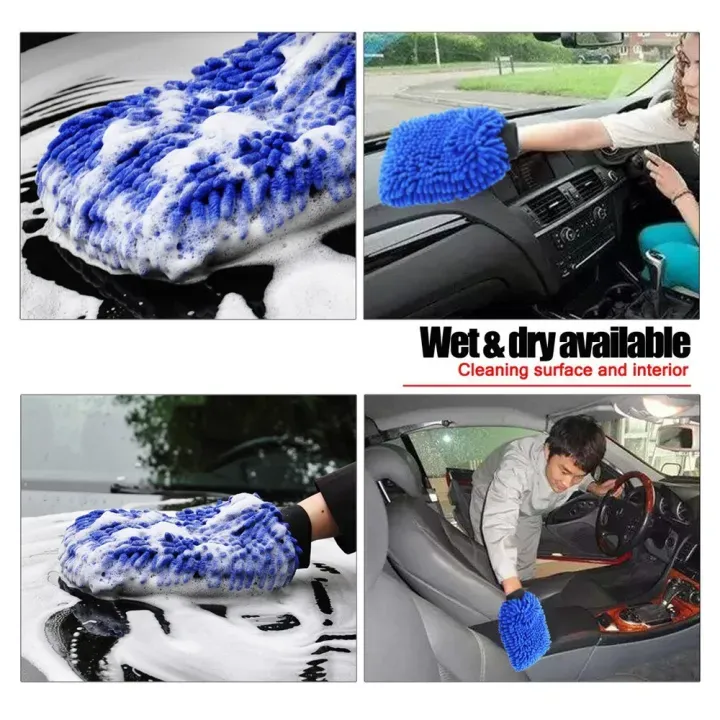Car or Bike Wash Gloves Towel Microfiber Car or Bike Cleaning Care Detailing Tools Chenille Soft Towel For Automotives 4