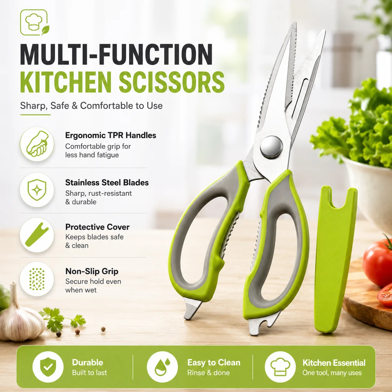 8 In 1 Kitchen Scissors, Multi-Functional kitchen Scissor 3