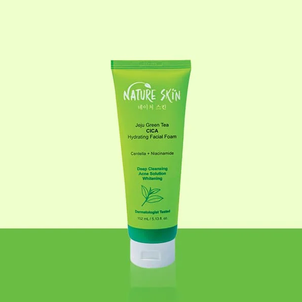*🌿 Nature Skin Jeju Green Tea CICA Facial Foam*  
*মেড ইন কোরিয়া 🇰🇷 | প্রাকৃতিক যত্নে গভীর ক্লিনজিং 3