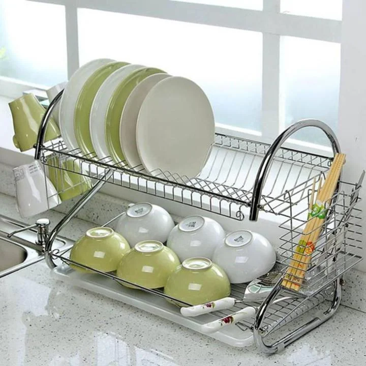 2 Layer Stainless Dish Drainer Rack 4