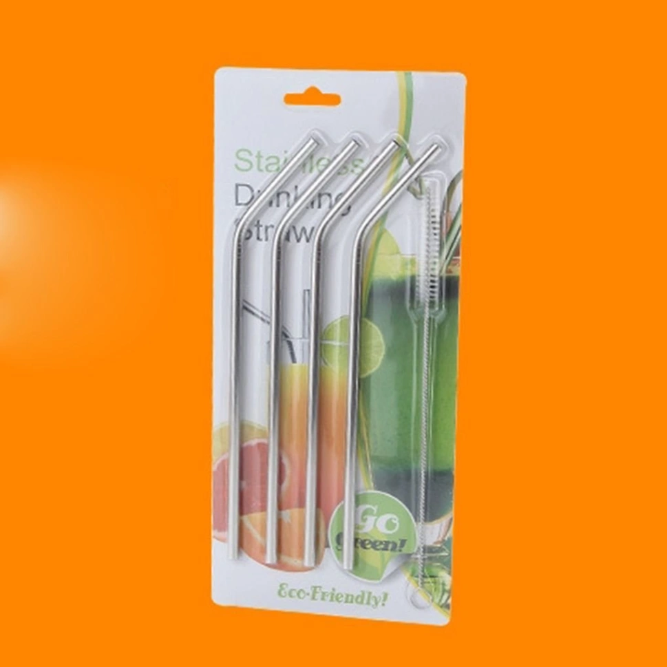 4 Pcs Reusable Stainless Steel Drinking Straw with Cleaner Brush 2