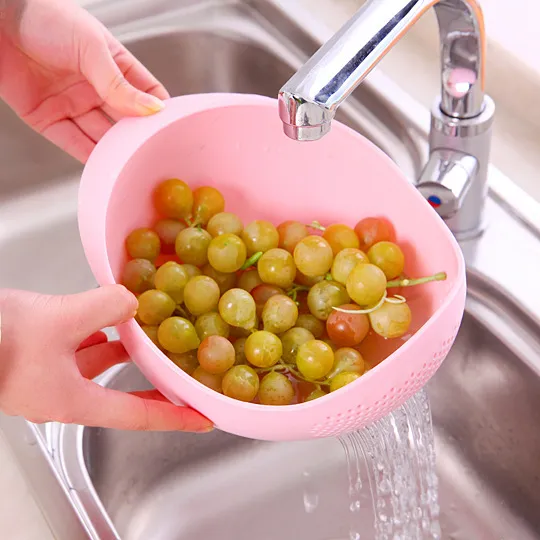 1 Pcs Perfect Plastic Washing Bowl For Rice Vegetables Fruits Container - Simplify Kitchen Prep With This Versatile Washing Bowl 4