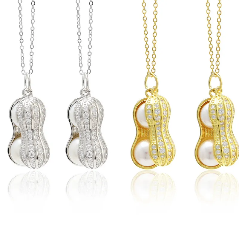 Peanut Pendant Necklace Korean Clavicle Chain Jewelry 4