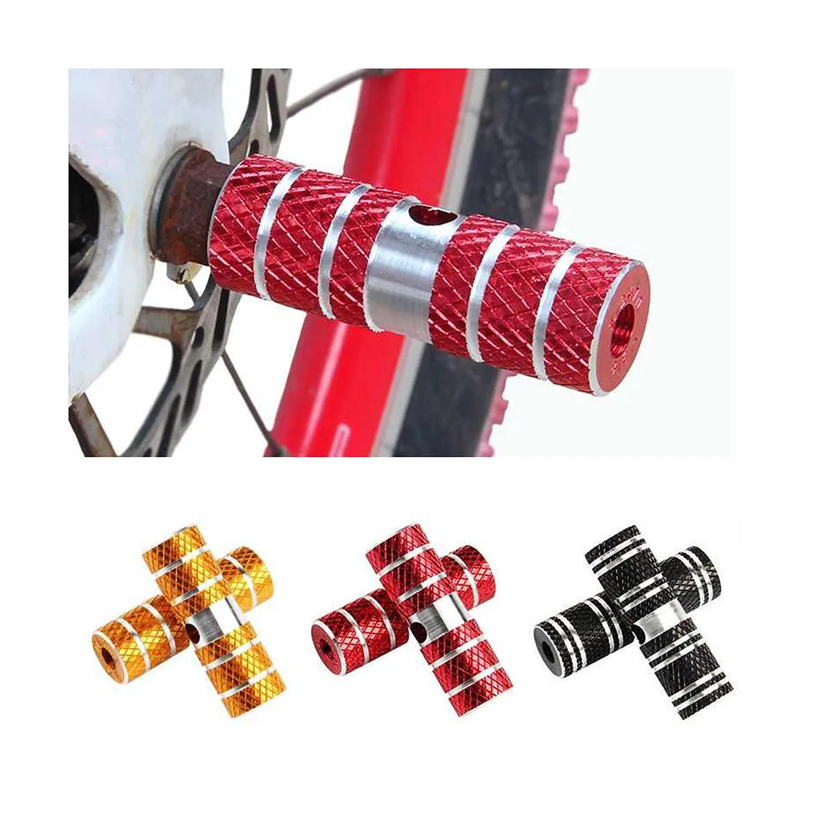 2PCS Brand NEW Axle Foot Pegs For BMX Bike Bicycle Cycling All aluminum 6061 alloy coarse diameter of about 2 3CM length of about 7CM New Accessories 2