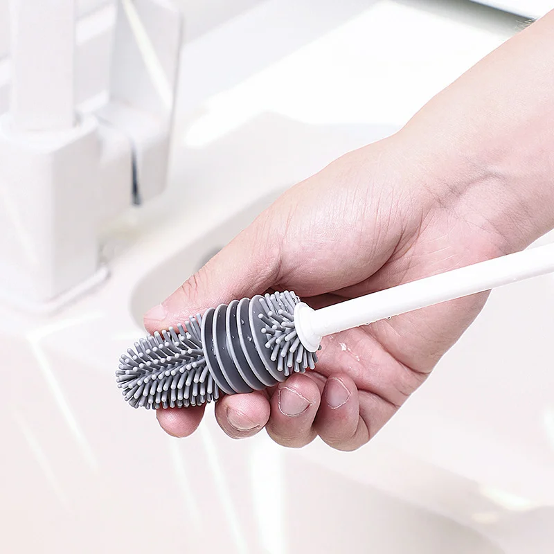 Silicone Bottle Cleaning Brush Bottle Cleaner for Washing Baby Bottles Handle Brush 4