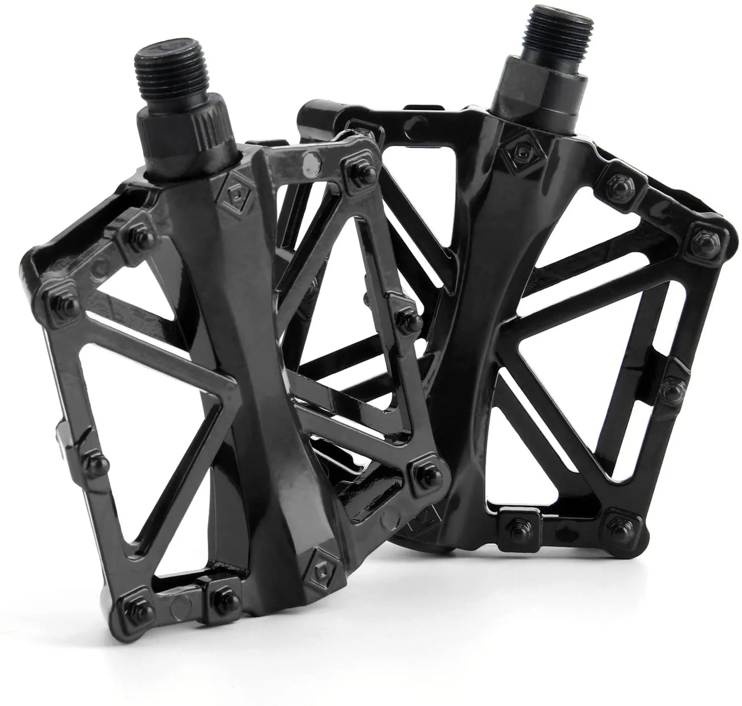 Bicycle Aluminium Alloy Pedals Flat Platform For Cycling Mountain MTB BMX Bike Bicycle Bearing 9 16 Inch Left Right Black Bicycle Accessories 2