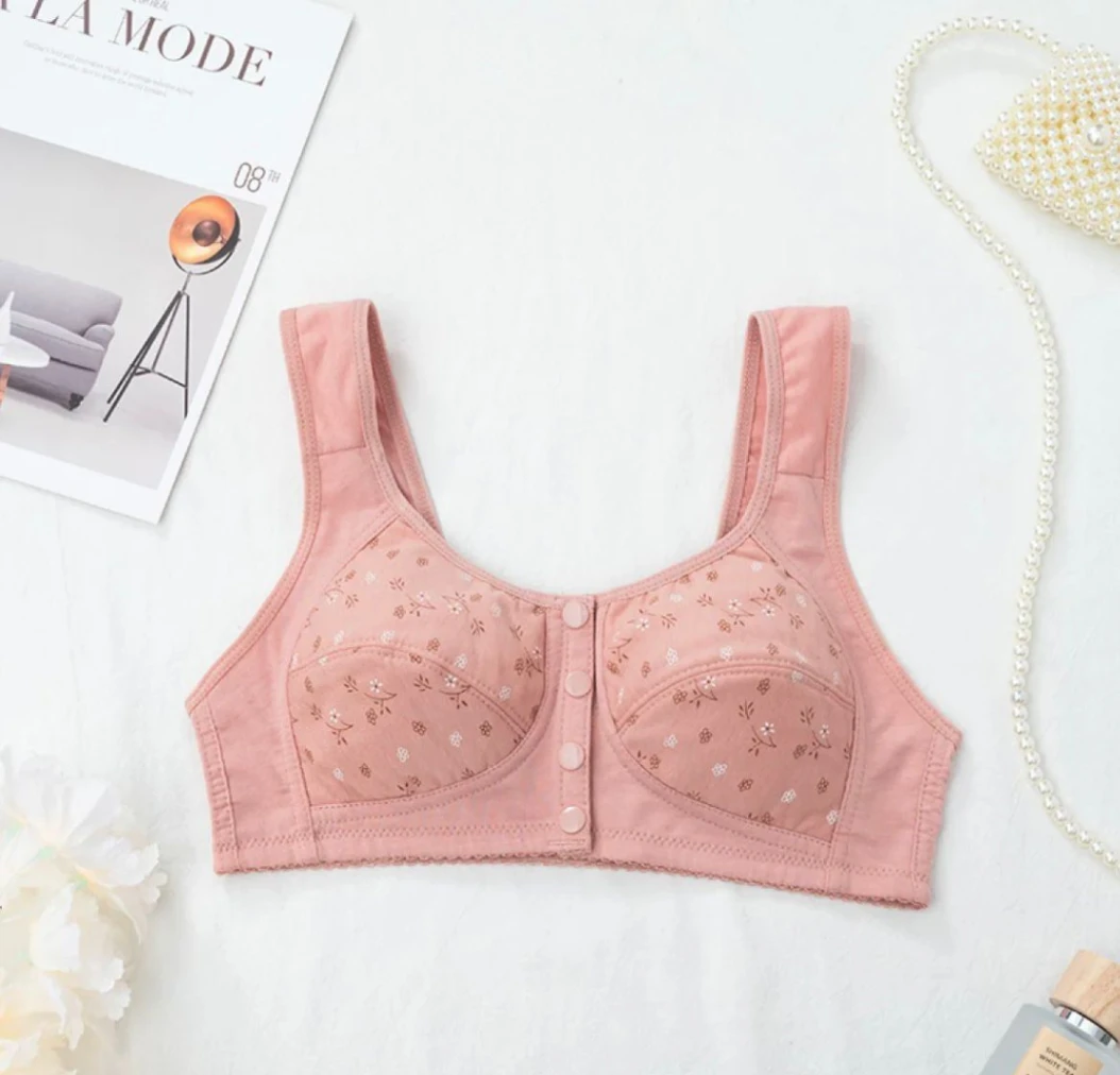 1 pcs Front Button Bra, Nursing Bra, Front Closure Bra, Women Yoga Sports Bra, Pure Cotton Ultra Soft Bra 4