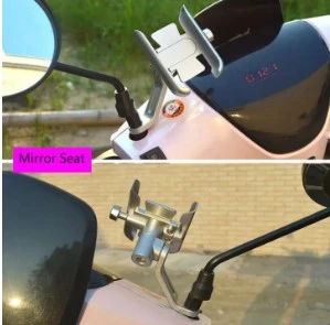 Universal Metal Bike Phone Rack Aluminum Alloy Bicycle Mobile Phone Holder Motorcycle Bike Handlebar Looking Glass Mount 4