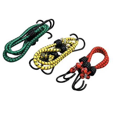 High Strength Elastic Bungee Shock Cord Cables Luggage Tying Rope with Hooks Assorted Set of 2 pcs 2
