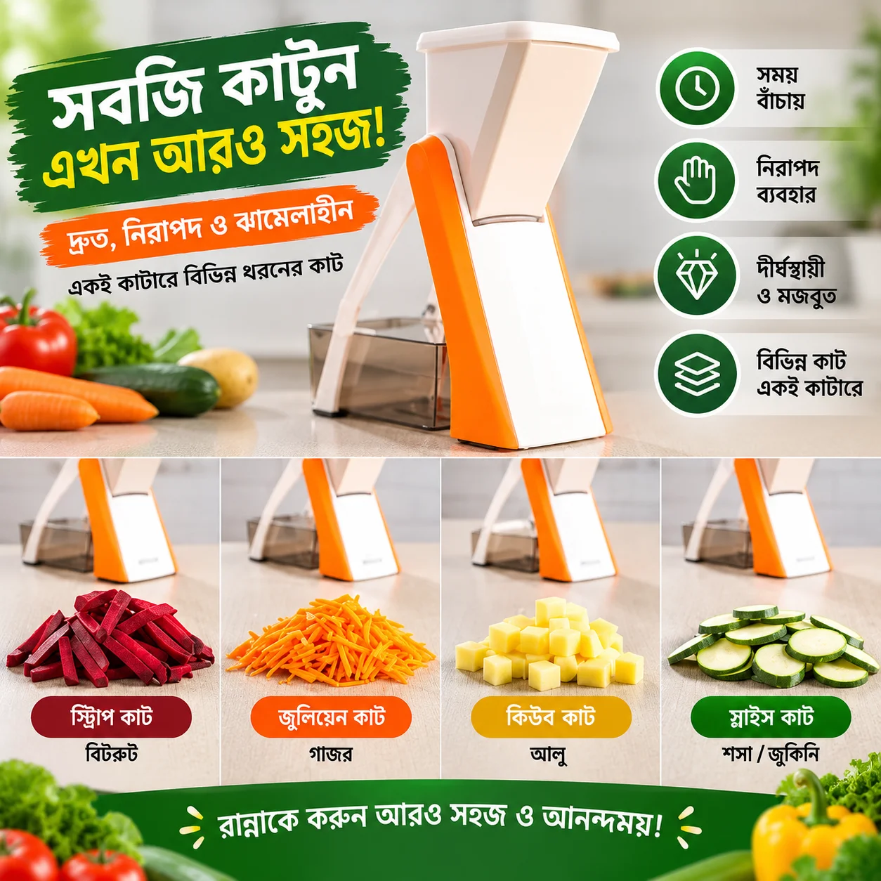 Spring Slicer Vegetable & Fruit Cutter 2